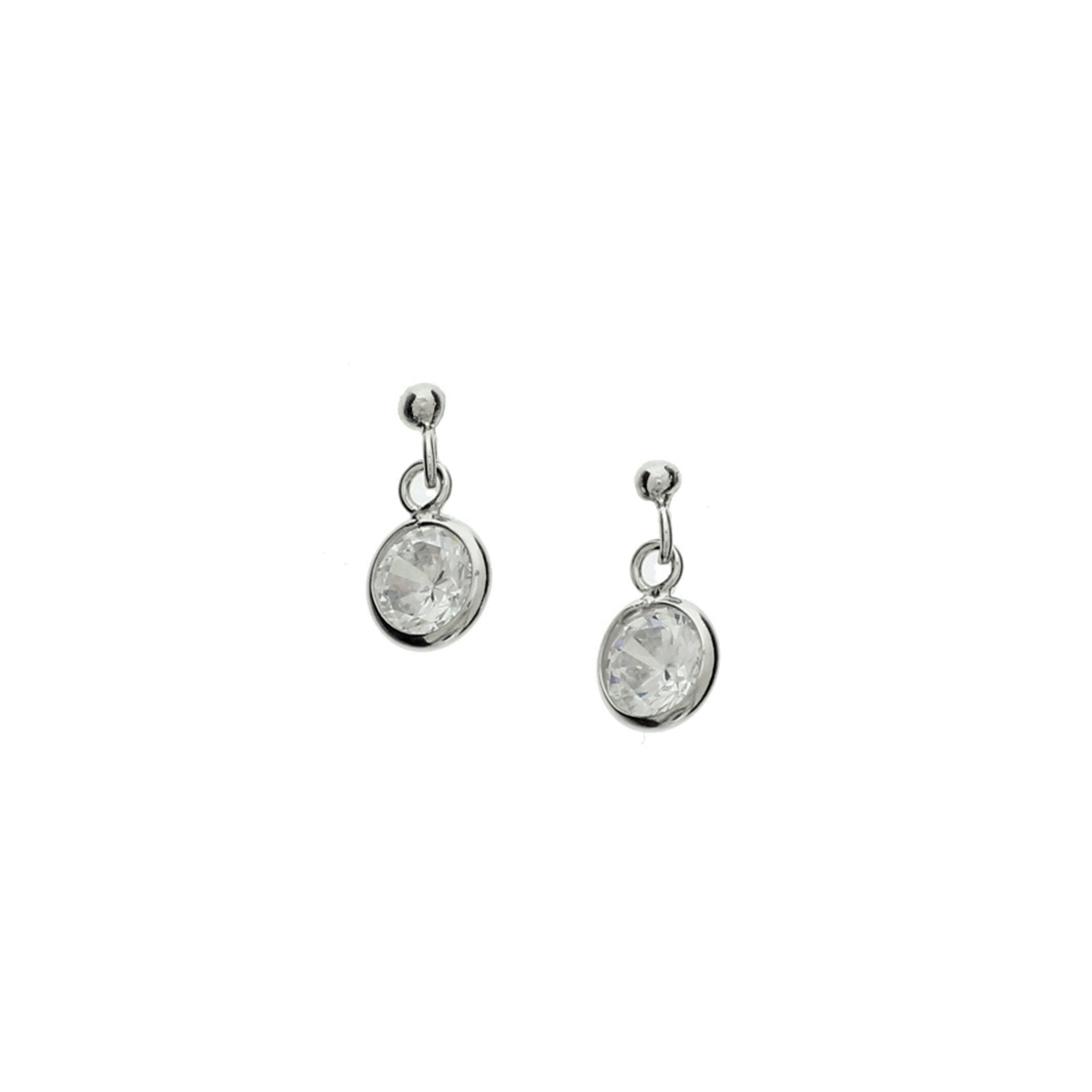 zilveren oorhangers, rondje+zirconia