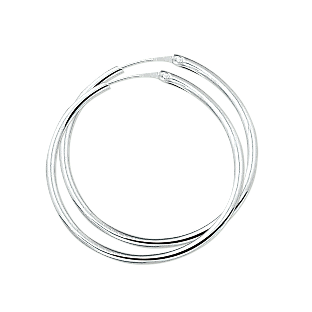zilveren oorringen, glad 39 x2.1mm