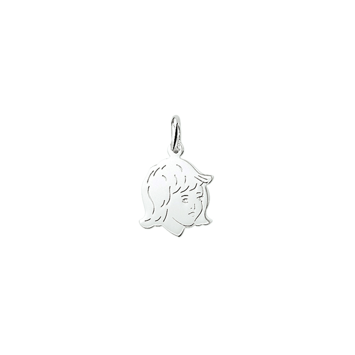 De Huismerk Zilveren Hanger meisje is een elegante rhodium-plated charm. Met een gewicht van 0,9 gram heeft het een glanzende zilverkleurige afwerking, en draagt de vorm van een meisje. De hanger is 17,5 mm hoog en 13 mm breed. Mooi te dragen aan een ketting of armband voor een verfijnde look.