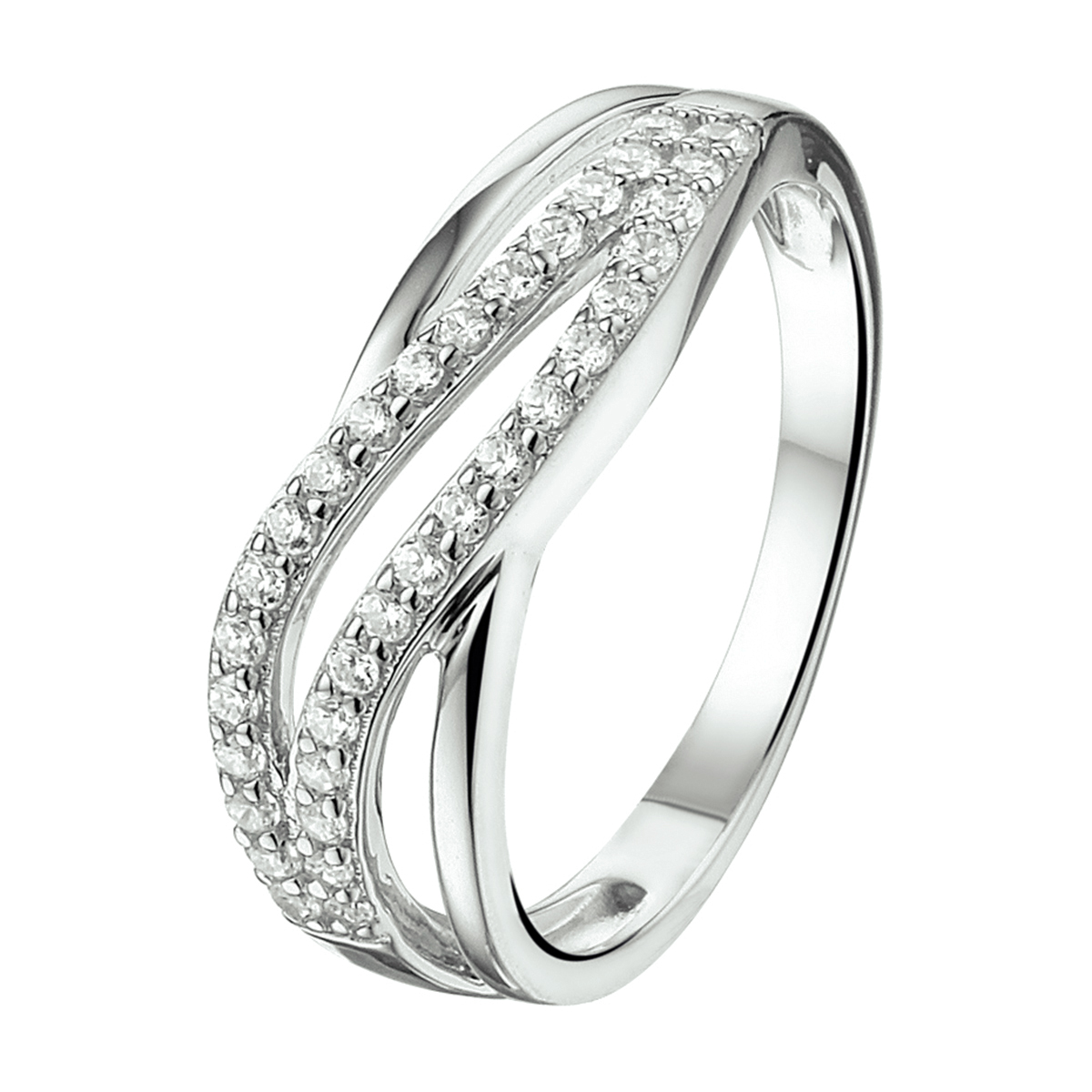 Beschrijving: Gerhodineerd zilveren ring met zirkonia.
Uniekenummer serie: 34950
Doelgroep: dames
Ringmaat: 17.25 mm (54)
Breedte: 7.5 mm
Zetting: entourage (rijzetting)
