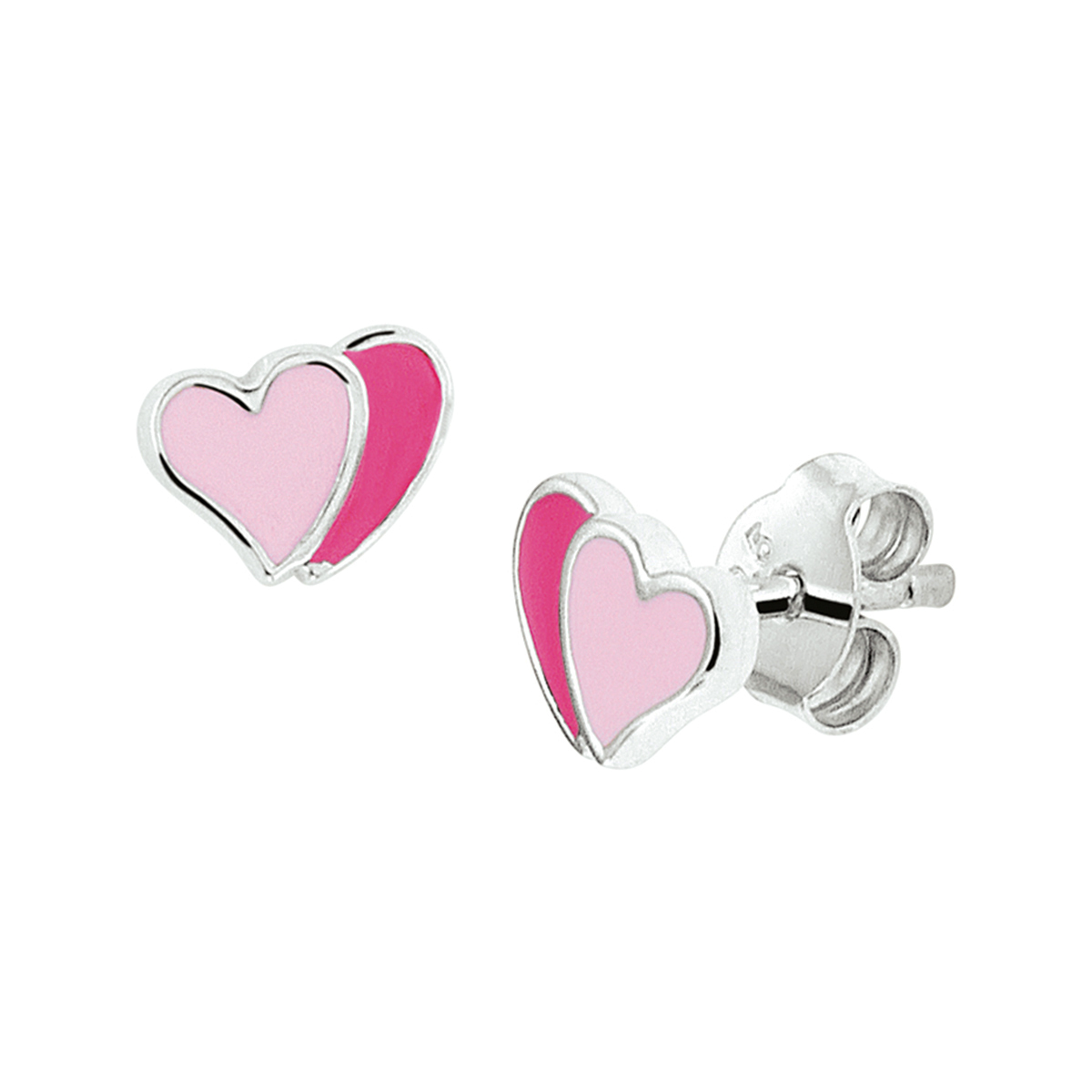 Schattige gerhodineerd zilveren hartjes oorknoppen met een afmeting van 5.5x7mm. Uitgevoerd met roze emaille en een stevige poussette sluiting. Deze oorknoppen zijn perfect te combineren met bijpassende sieraden uit onze collectie. Tip: Leuk om kado te geven! Info: Gerhodineerd zilver is door de rhodiumlaag beter bestand tegen verkleuren en krassen.