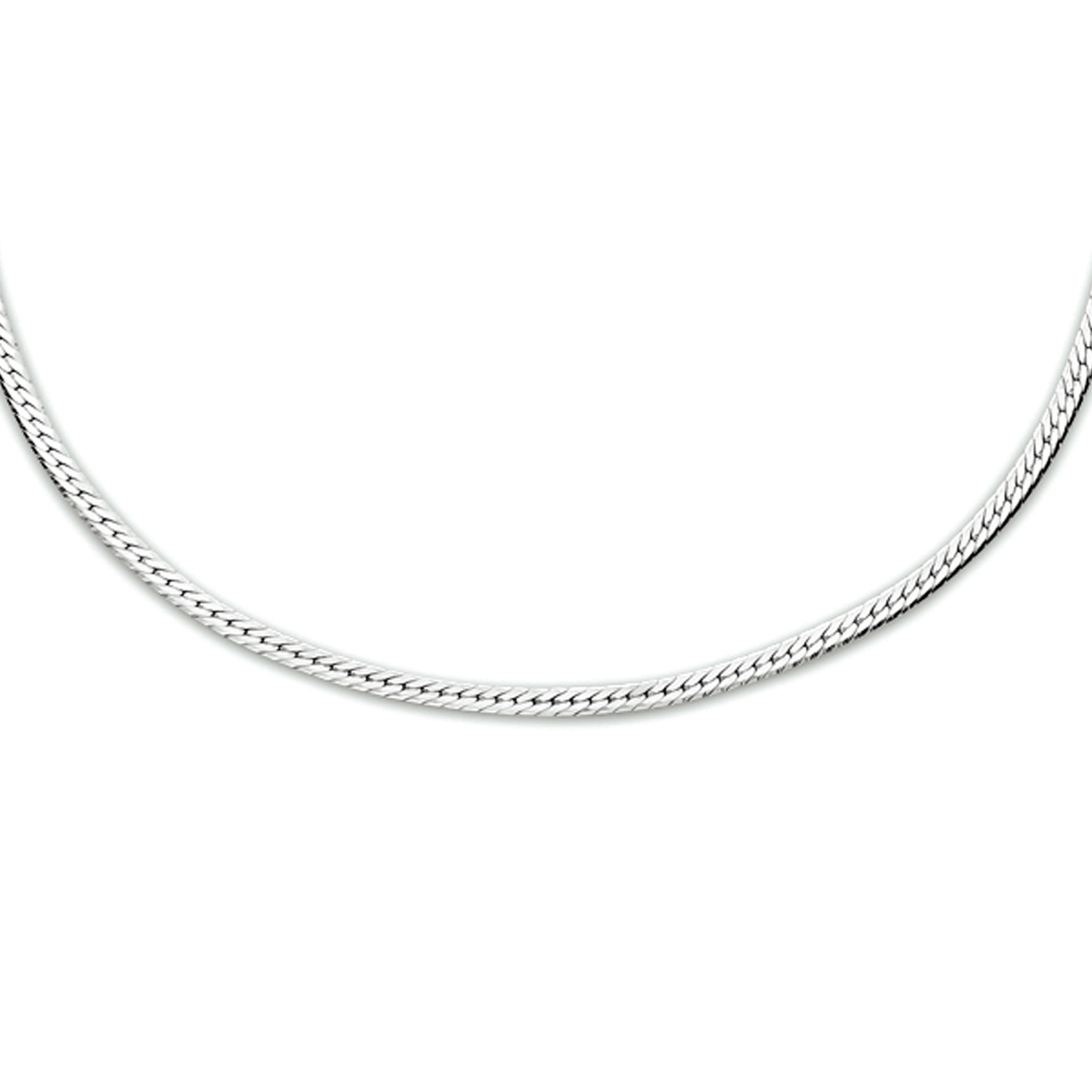 Gerhodineerd 925 zilveren collier met een breedte van 1.7mm en uitgevoerd met een stevige karabijn sluiting. Het collier heeft een draaglengte van 40cm met een extensie van 5cm.