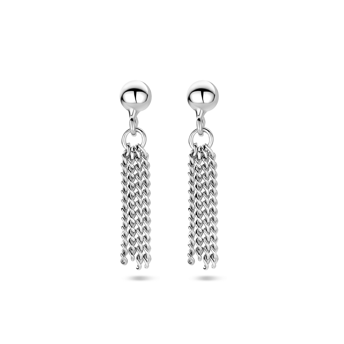 Gerhodineerd 925 zilveren oorhangers met een totale hoogte van 19mm. De schakels hebben een breedte van 1.1mm.