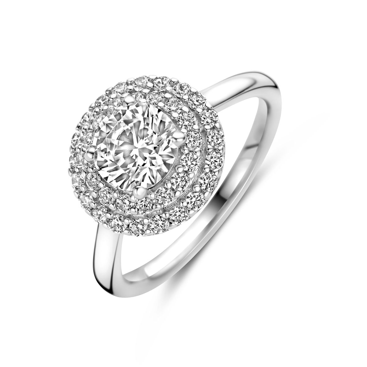 Zilver Gerhodineerde Entourage Ring 