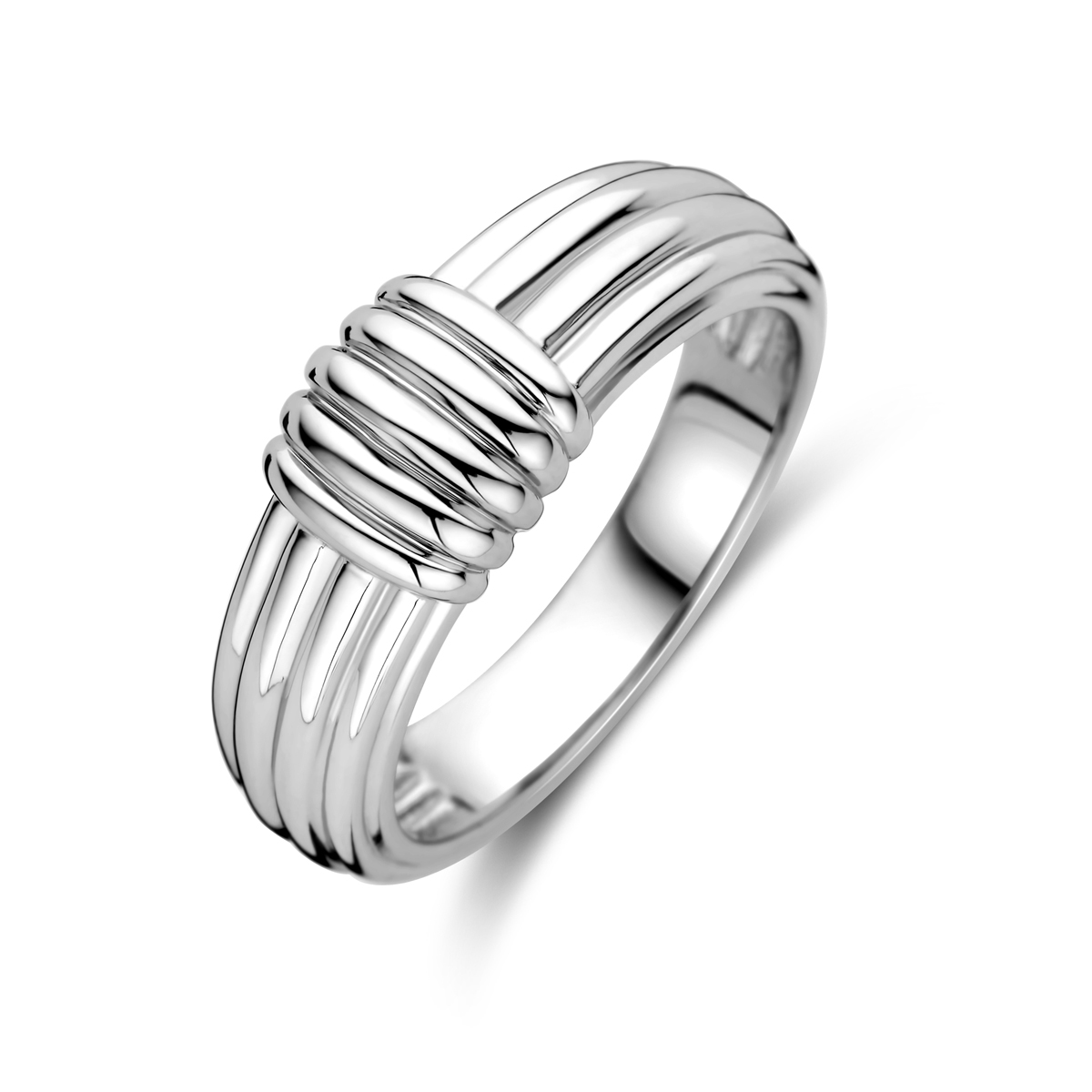 Gerhodineerd 925 zilveren ring met een breedte van 8mm.