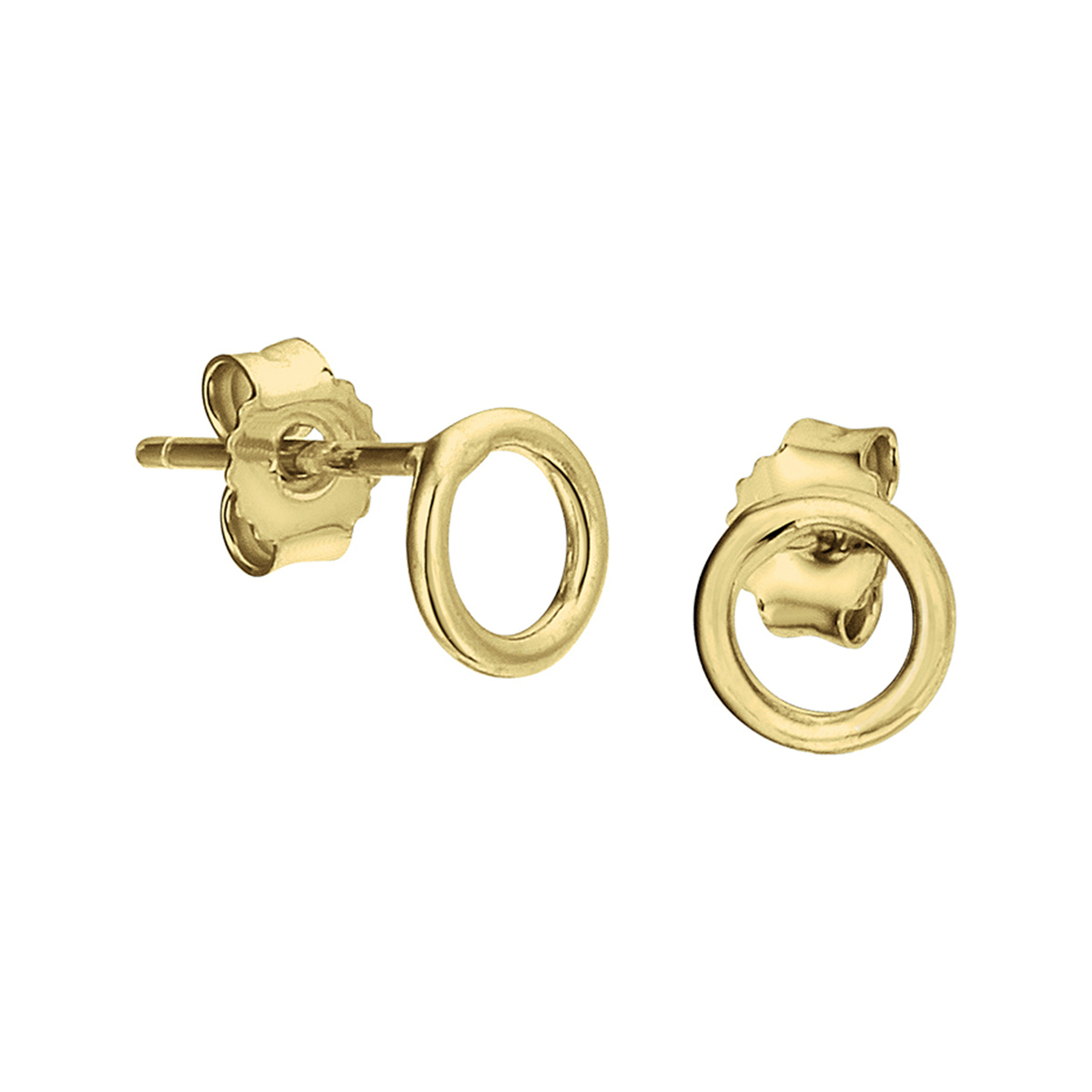 Deze trendy geelgoud op zilveren oorknoppen met een open rondje hebben een diameter van 6mm. Deze oorsieraden hebben een poli afwerking en zijn uitgevoerd met een stevige poussette sluiting. Door het  simplistische moderne design van deze oorknoppen zijn ze allerdaags te dragen alsmede ook gemakkelijk te combineren met andere sieraden.
Doelgroep: dames