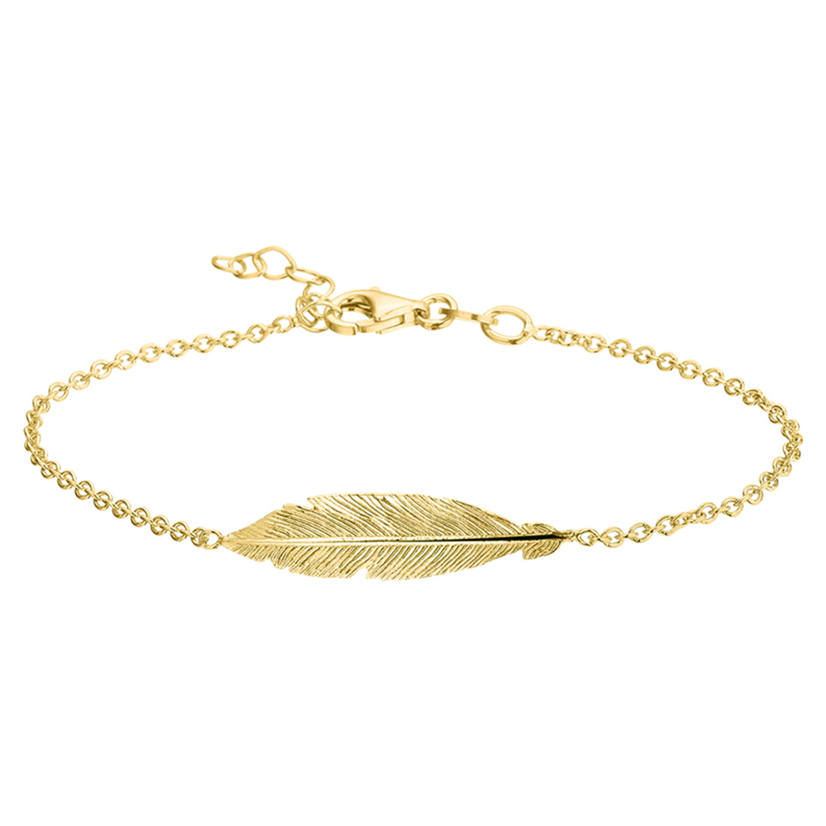 Trendy geelgoud op zilveren 1.8mm anker armband met een lengte van 16.5cm met een extensie van 2.5cm. Het collier is uitgevoerd met een veer van 7.5x32.7mm en stevige karabijn sluiting. Geen garantie op plating.