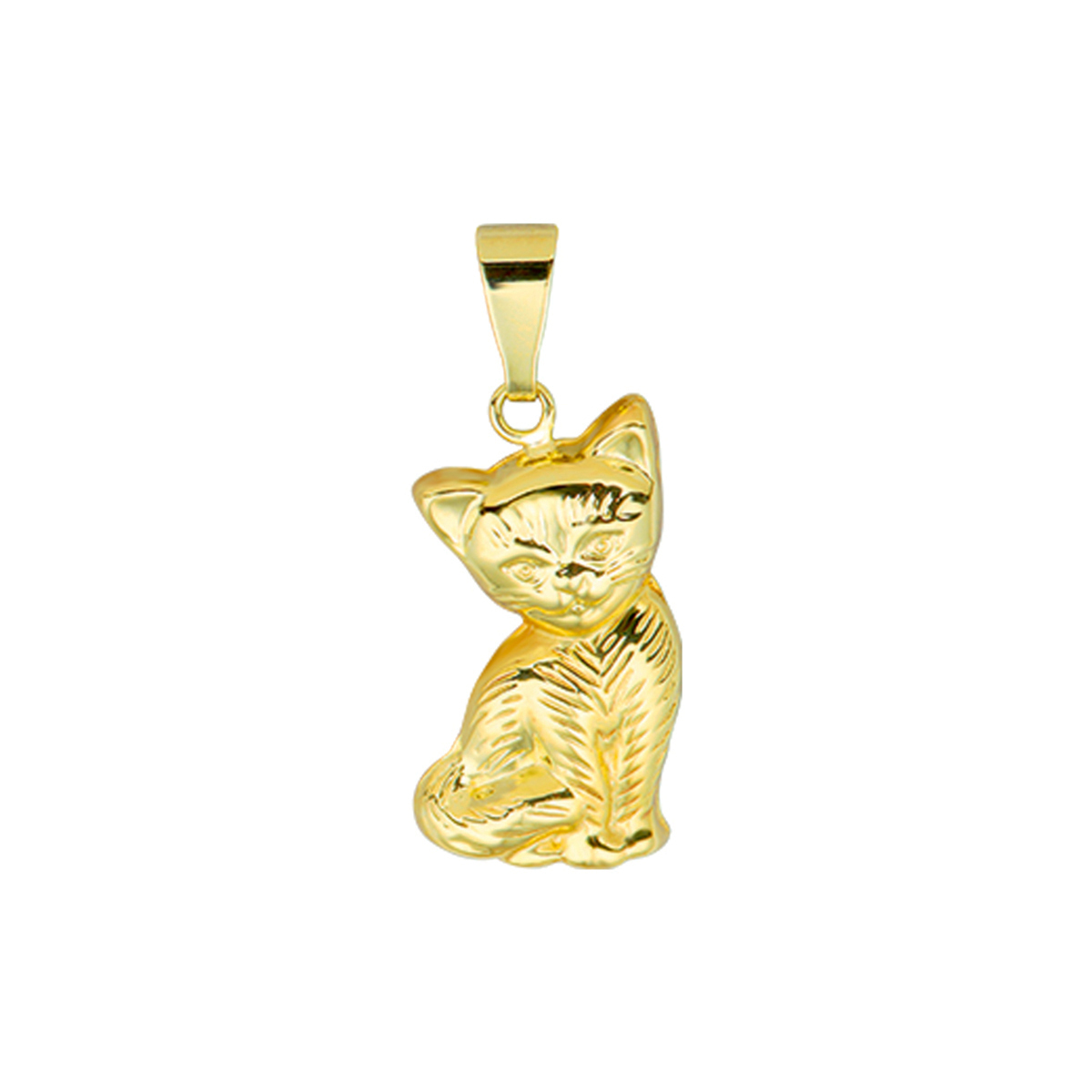 14 karaats geelgouden hanger van een poes
Breedte: 9.5 mm Hoogte: 17.5 mm