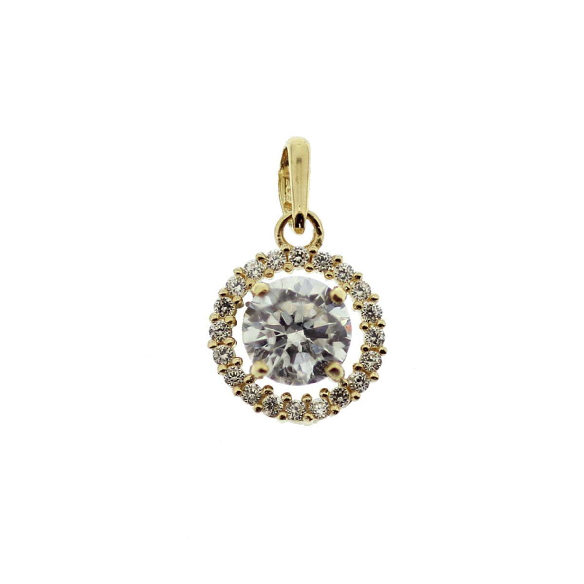 Gouden hanger met zirkonia