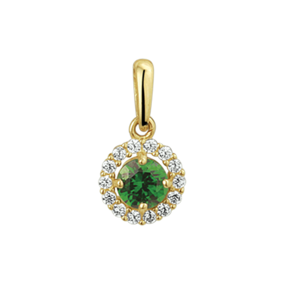 Beschrijving: Stijlvol geelgouden hanger met een totale hoogte van 1.3cm. Uitgevoerd met een synthetische smaragd en een rozet van briljant geslepen zirkonia. De hanger is te combineren met bijpassende sieraden uit onze collectie.
Verpakt per: 1
Doelgroep: dames
Hoogte: 13 mm