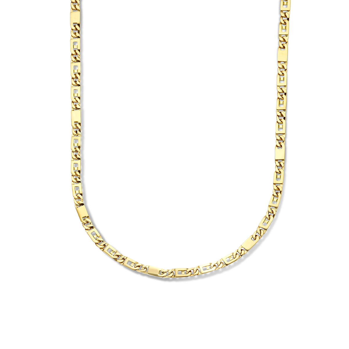 gouden collier, valkenoog 4,7mm 50cm