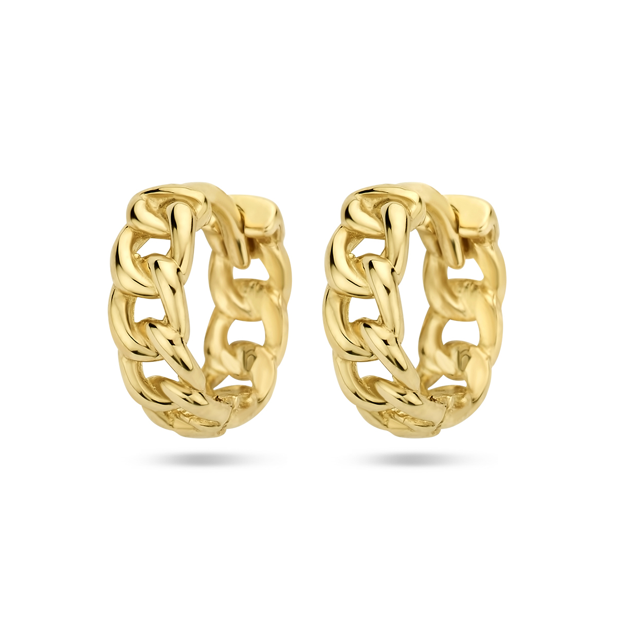 14k Geelgouden klapoorringen met een diameter van 9mm.