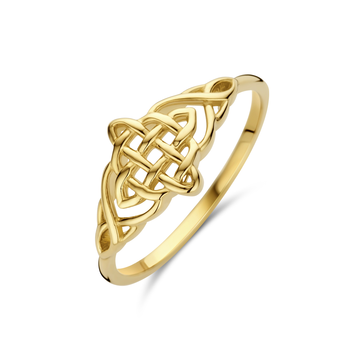 14k Geelgouden ring met een breedte van 8.5mm.