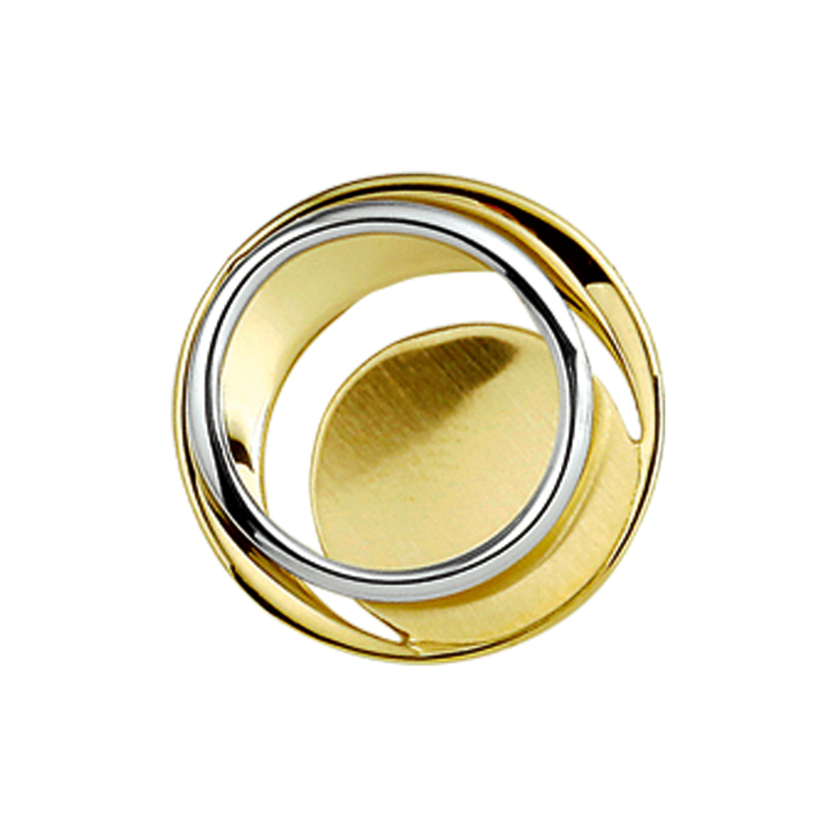Beschrijving: Bicolor wit- en geelgouden hanger met een poli/matte afwerking. 
Verpakt per: 1
Doelgroep: dames