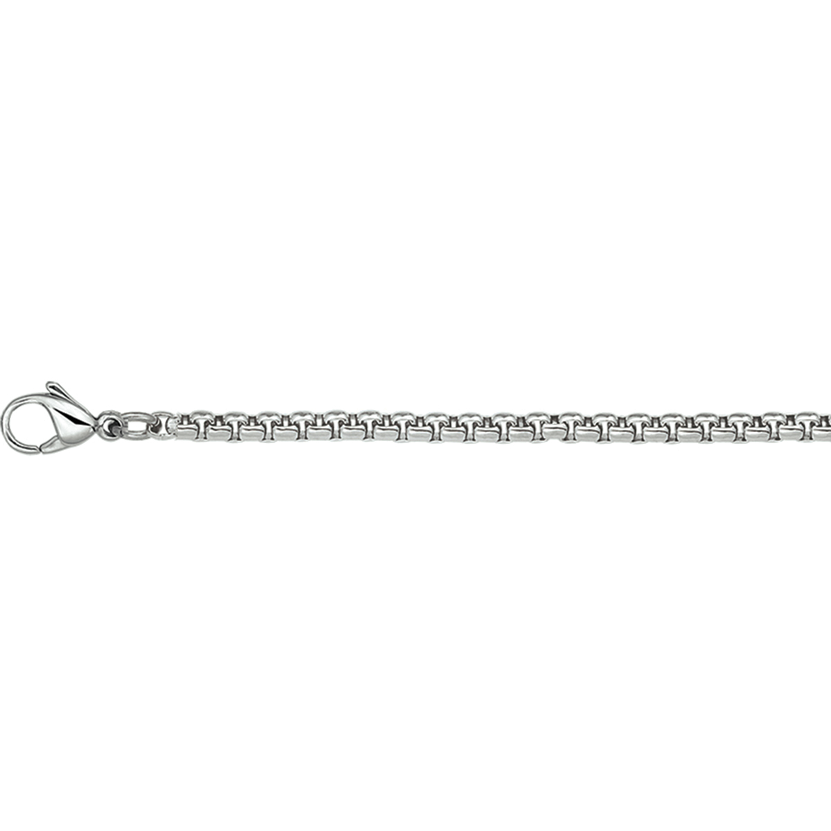 Beschrijving: Stalen collier met venetiaanse schakel. 
Uniekenummer serie: 29476
Verpakt per: 1
Doelgroep: unisex
Breedte: 2.5 mm
Langste lengte: 45 mm