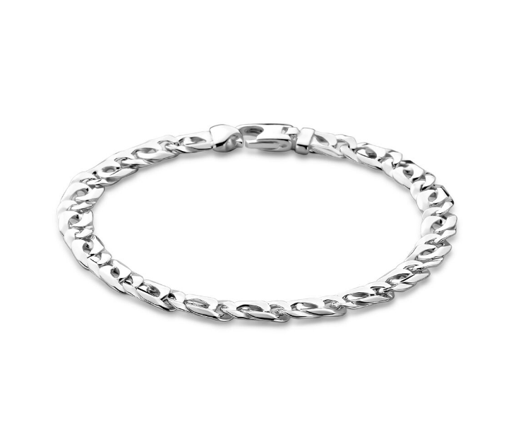 925 Zilveren armband met een schakelbreedte van 6.5mm. Uitgevoerd met karabijnsluiting.