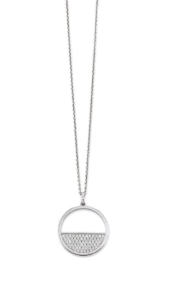 Ketting in zilver met hangertje met zirconia
