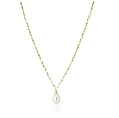 collier zoetwaterparel met magneetslot verguld