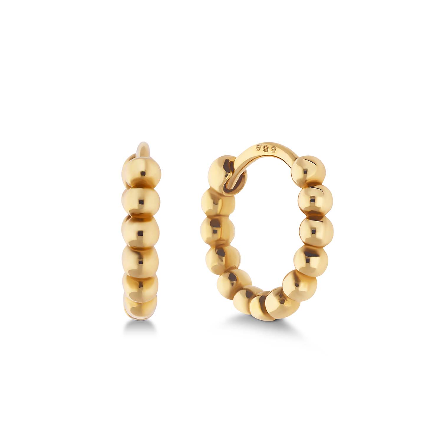 Gouden Klapoorringen met Bolletjes
