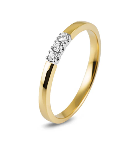by R&C Diamonds Carole 14 karaat bi-color gouden Alliance ring RIN1703-1 0.03 crt. briljant