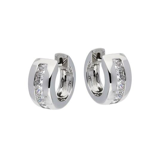 Zilveren creolen met zirconia's