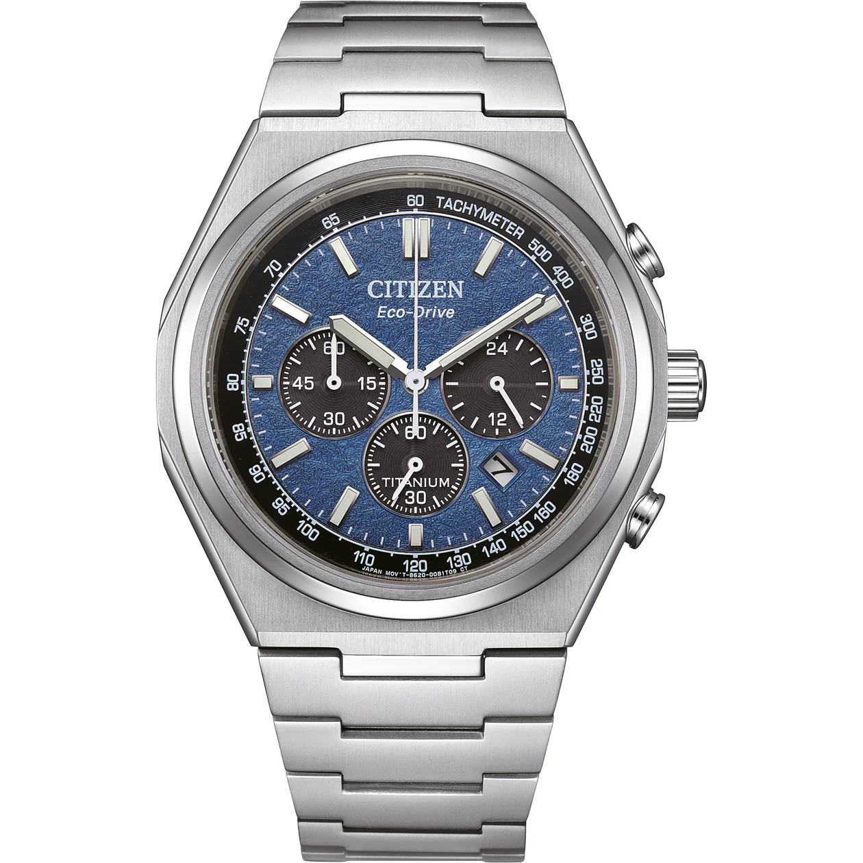 Citizen CA4610-85L Titanium chrono blauw