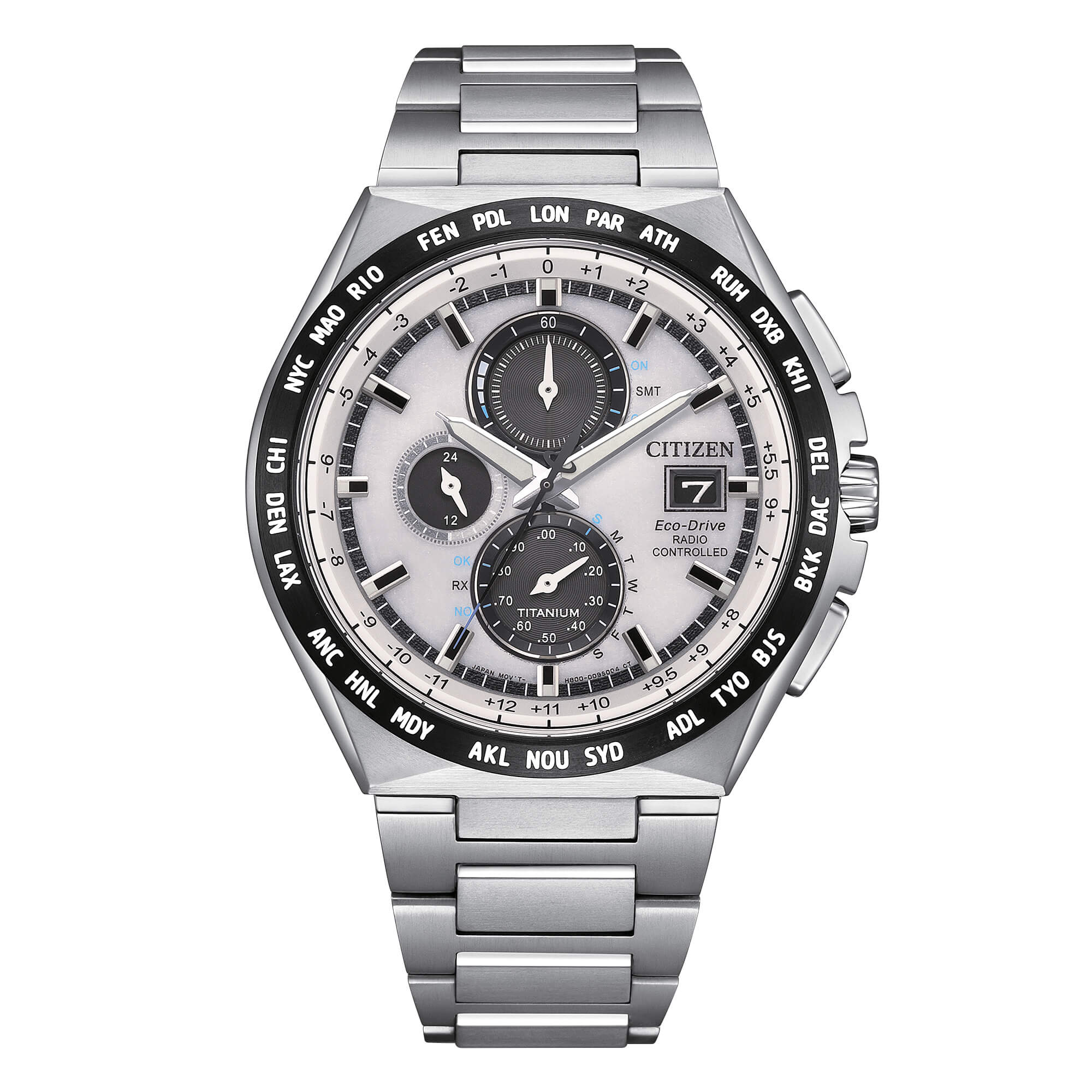 Citizen - Super Titanium, Eco-Drive, cal: H800, Radio Controlled, 100 meter WR, Saffierglas - AT8238-84A