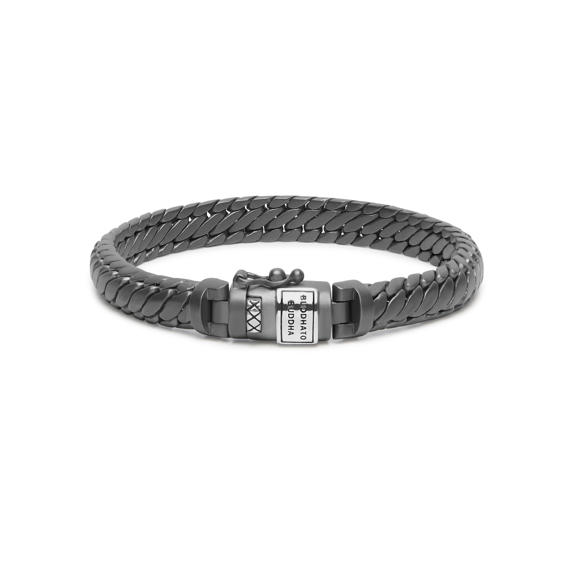 Buddha to Buddha - Ben XS Bracelet Black Rhodium Silver, zilveren armband met zwart rhodium 20cm J070BRS E+ - 001K01070B212