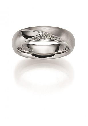Trouwring in zilver met diamant 0.029 ct van het merk Viventy