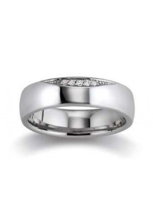 Trouwring in zilver met diamant 0.035 ct van het merk Viventy