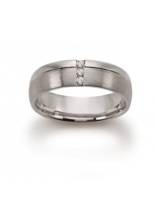 Trouwring in zilver met diamant 0.060 ct van het merk Viventy