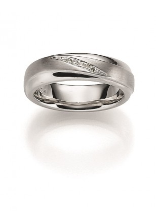 Trouwring in zilver met diamant 0.034 ct van het merk Viventy