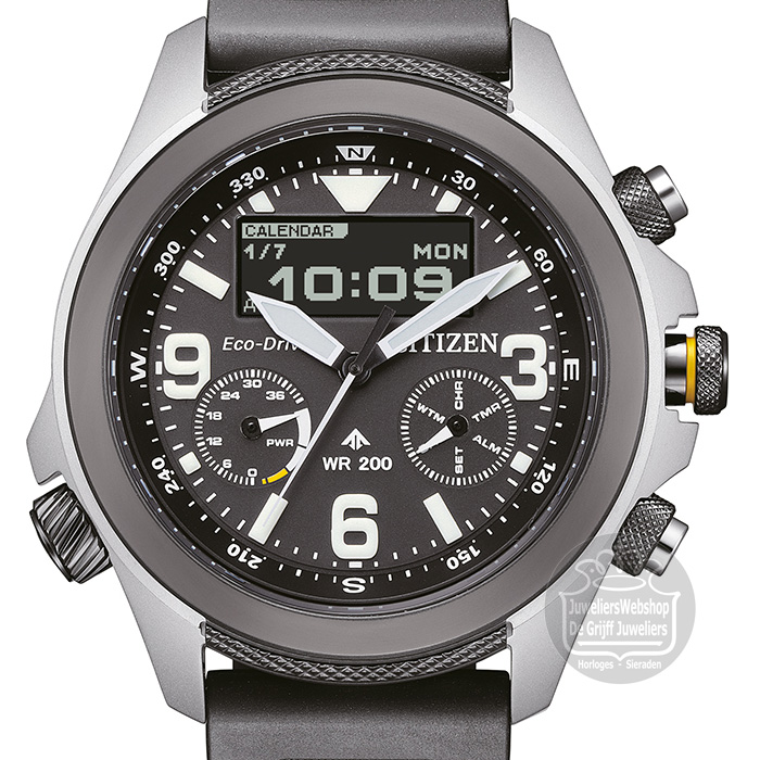 Citizen JV1007-07E promaster horloge zwart. Herenhorloge promaster land