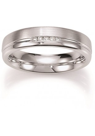 Trouwring in zilver met diamant 0.050 ct van het merk Viventy