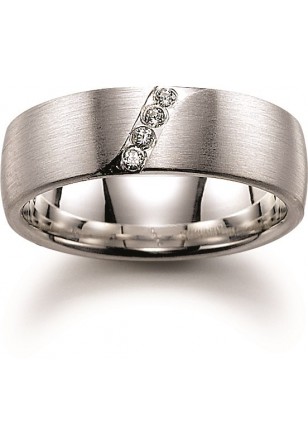 Trouwring in zilver met zirconia 