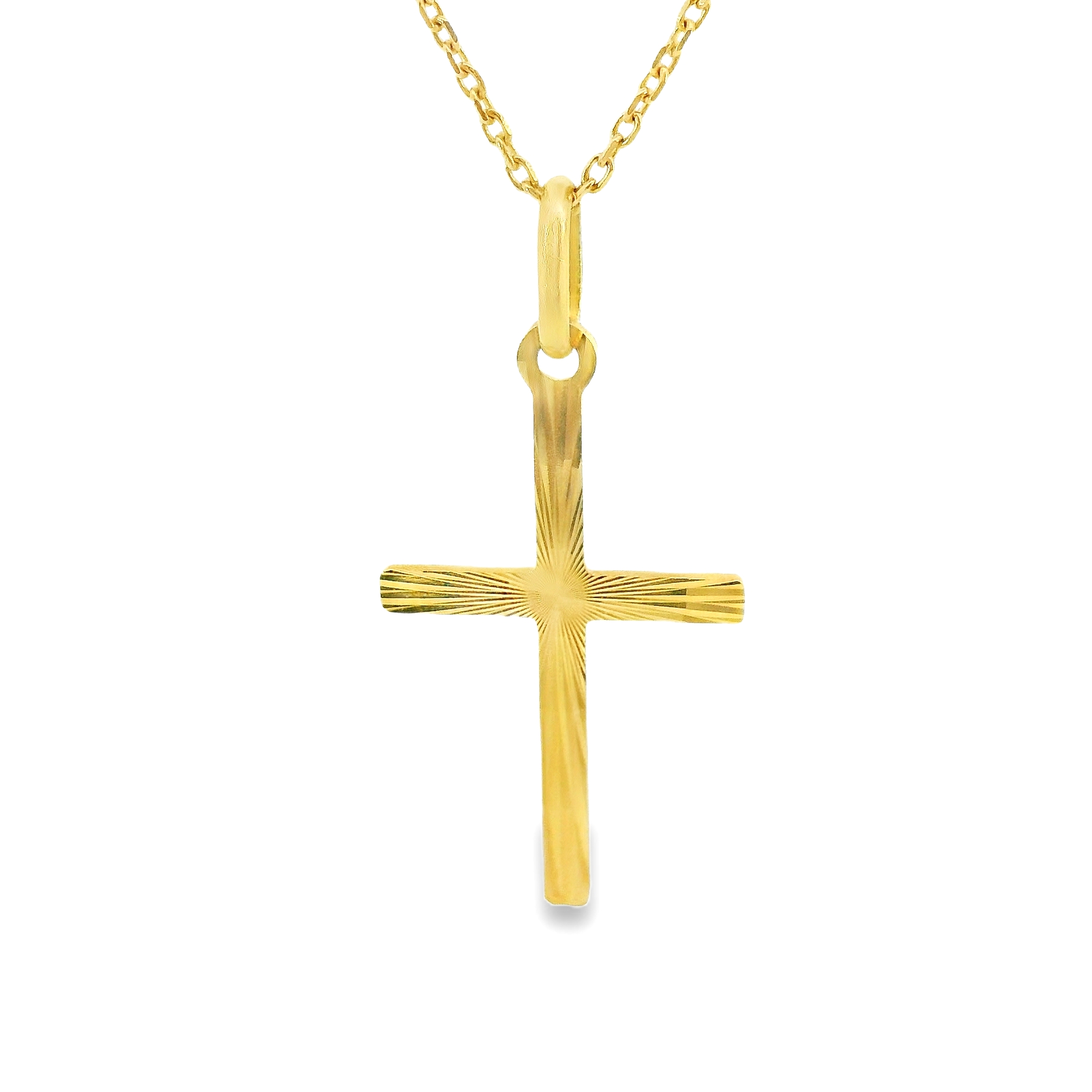 Deze hanger van Louis Bros is vervaardigd uit 14 karaat geelgoud (0.82 gr).
Deze elegante hanger in de vorm van een kruis heeft een unieke uitstraling. Aan één zijde is het kruis prachtig bewerkt met gedetailleerde patronen, wat het een verfijnde en artistieke uitstraling geeft. De andere zijde is glad en glanzend, wat zorgt voor een klassiek en tijdloos contrast. Deze hanger biedt twee stijlen in één: de bewerkte kant voor een meer opvallende look, en de gladde kant voor een subtiele, verfijnde uitstraling. Perfect voor elke gelegenheid!