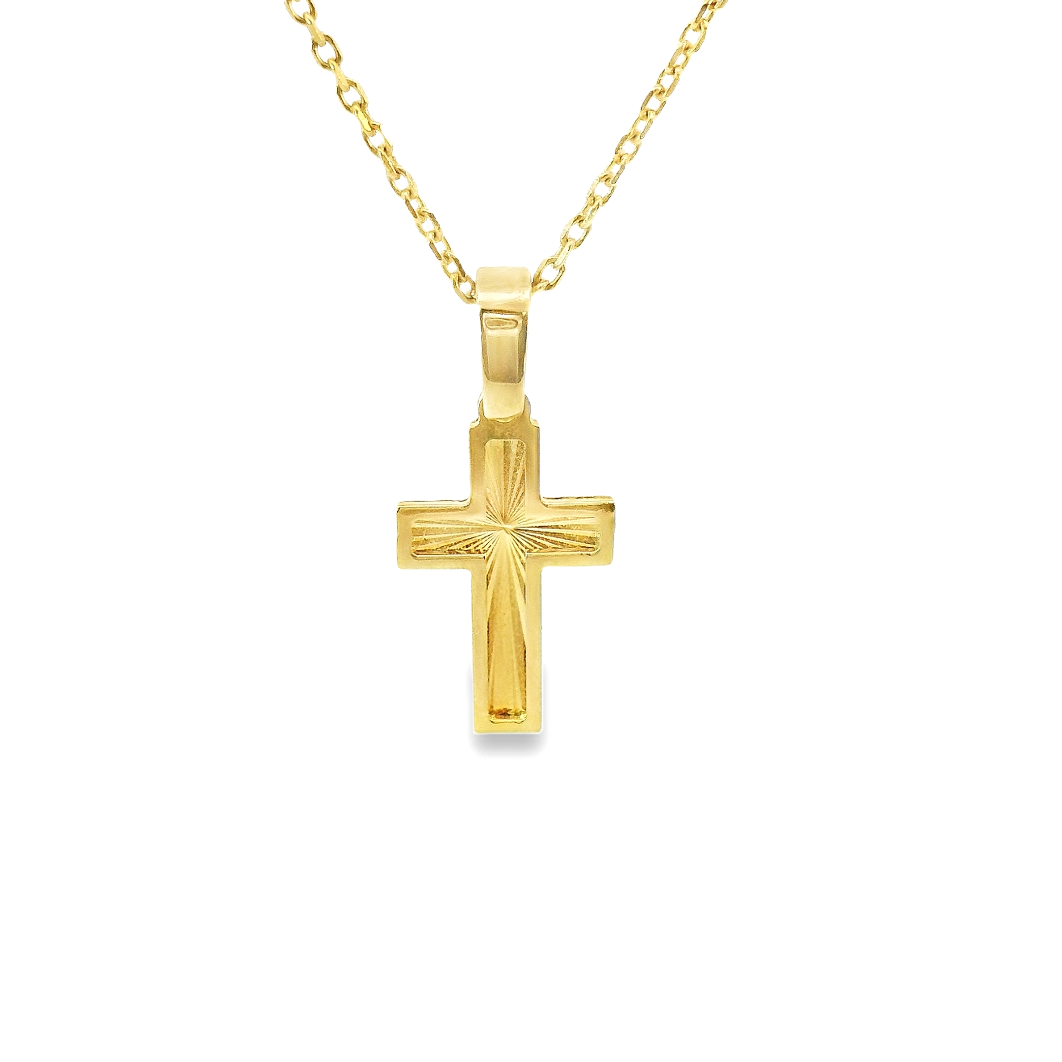 Deze hanger van Louis Bros is vervaardigd uit 14 karaat geelgoud (0.55 gr).
Deze kruis is een klassiek en elegant sieraad, vervaardigd uit hoogwaardig goud. Het eenvoudige maar krachtige ontwerp van het kruis straalt warmte en tijdloze schoonheid uit. Perfect om dagelijks te dragen of voor speciale gelegenheden, voegt deze hanger een vleugje luxe toe aan elke outfit. Een sieraad met zowel symbolische als esthetische waarde, dat traditie en stijl combineert.