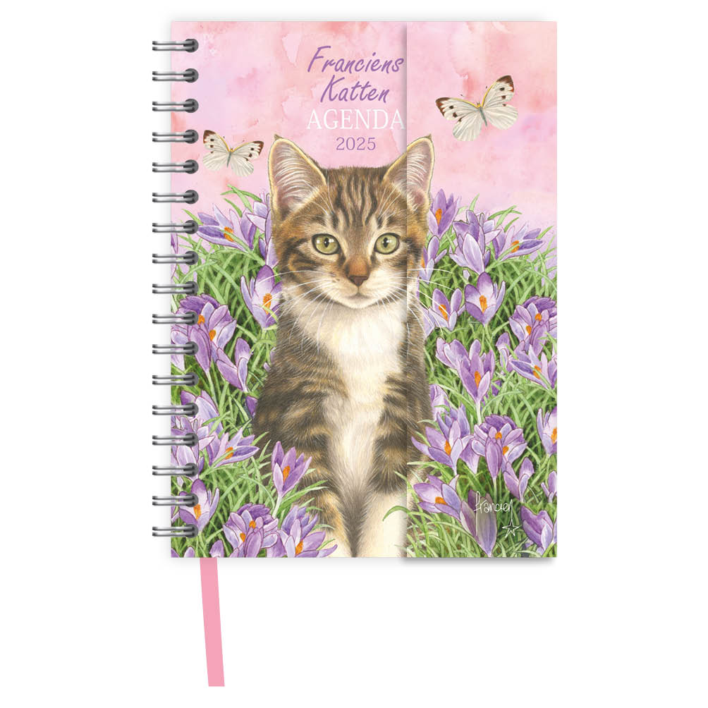 Maak kennis met de nieuwe luxe spiraalagenda van Franciens Katten! Deze stijlvolle agenda combineert prachtige illustraties van Franciens geliefde katten met een praktische indeling. Perfect voor de kattenliefhebber die zijn planning wil organiseren met een vleugje elegantie. De stevige kaft, het handig opbergvakje, het leeslint, de magneetsluiting en de hoogwaardige afwerking maken deze agenda een must-have voor het komende jaar. Ideaal als cadeau of om jezelf te verwennen.
Formaat van de agenda: 12cm x 15,5cm
Inclusief alle Nederlandse en Belgische feest -en vakantiedagen.