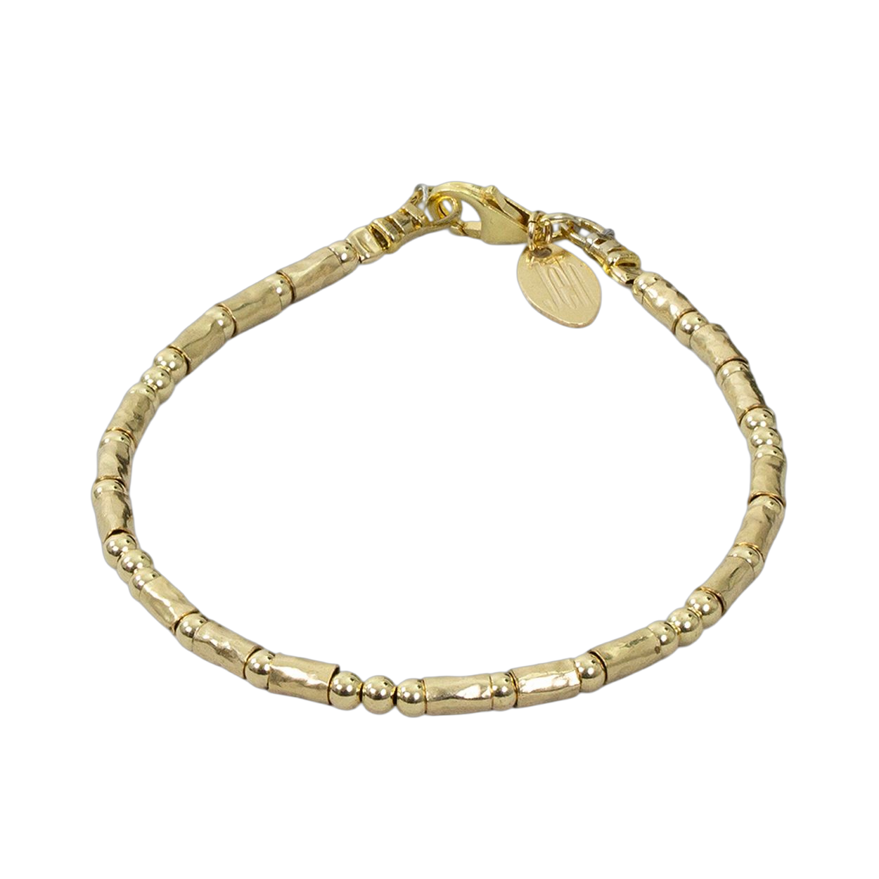 Armband buisjes en balletjes gemaakt van Goldfilled. Combineer deze armband met het bijpassende collier voor een complete look!