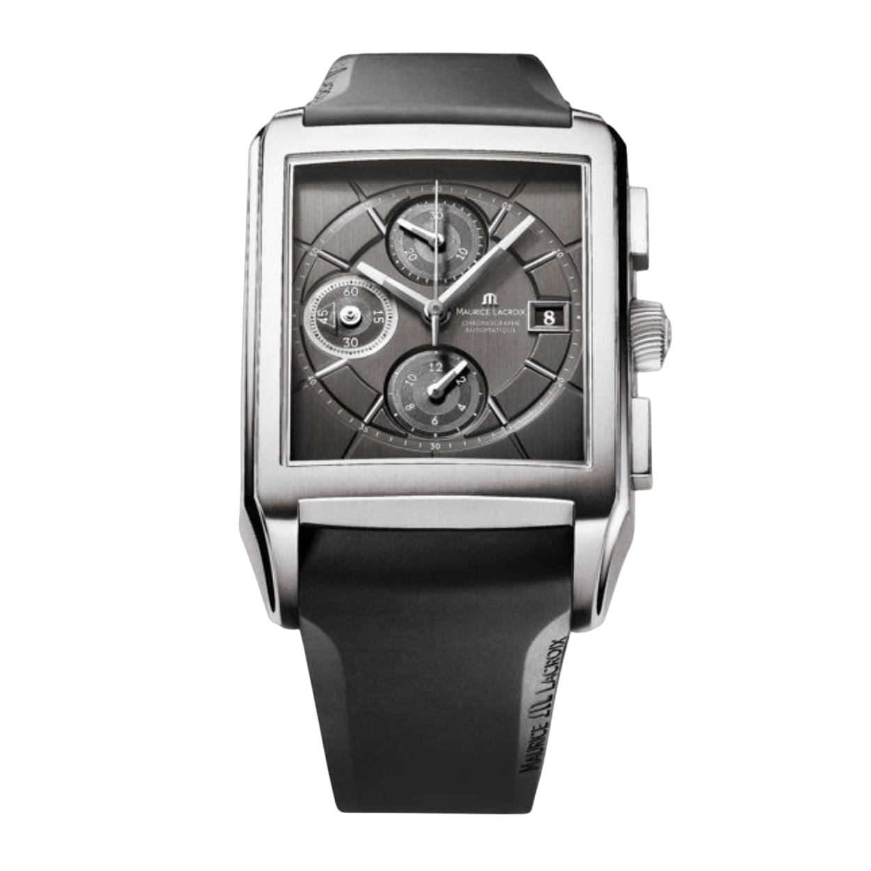 De Maurice Lacroix Pontos PT6197-TT003-331 is een luxe horloge met een stalen kast, saffierglas en een mechanisch uurwerk. Het horloge is uitgerust met een tachymeter en heeft een waterdichtheid tot 100 meter. Draag het horloge met een stijlvolle outfit voor een klassieke en elegante uitstraling. Een perfecte keuze voor de moderne en stijlbewuste man.
