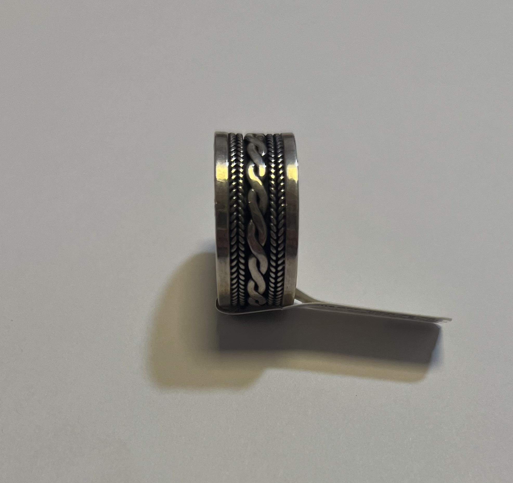 Zilver geoxideerd ring breed maat 19