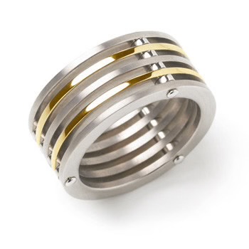 Boccia Titanium Ring 5 schijven bicolor