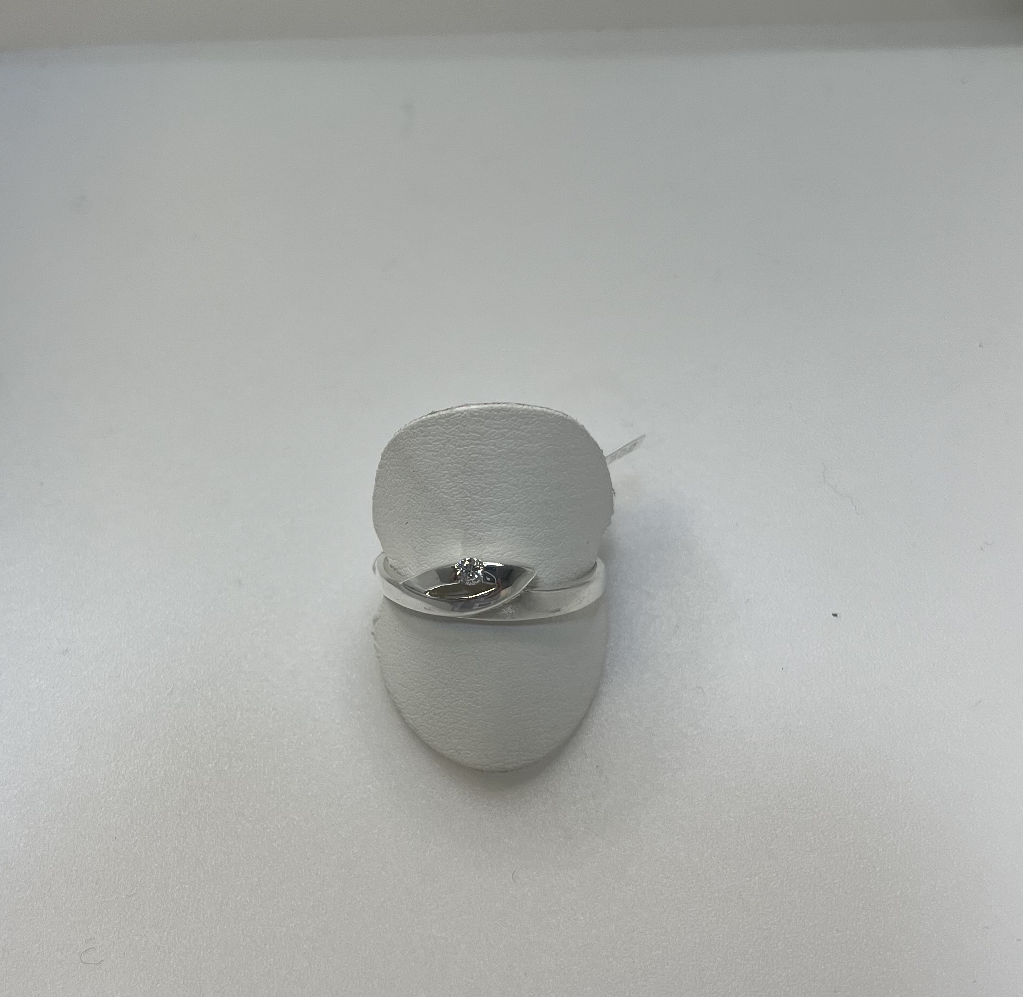 Zilver ring mat/poly met zirkonia 