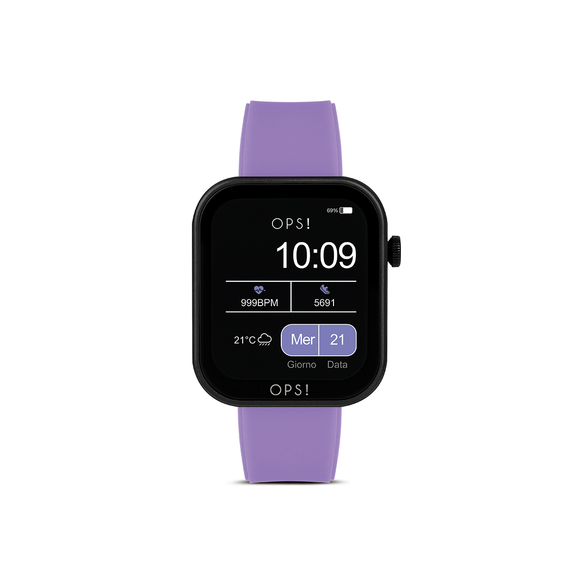 SMARTWATCH ACTIVE CALL - black case + lilac strap