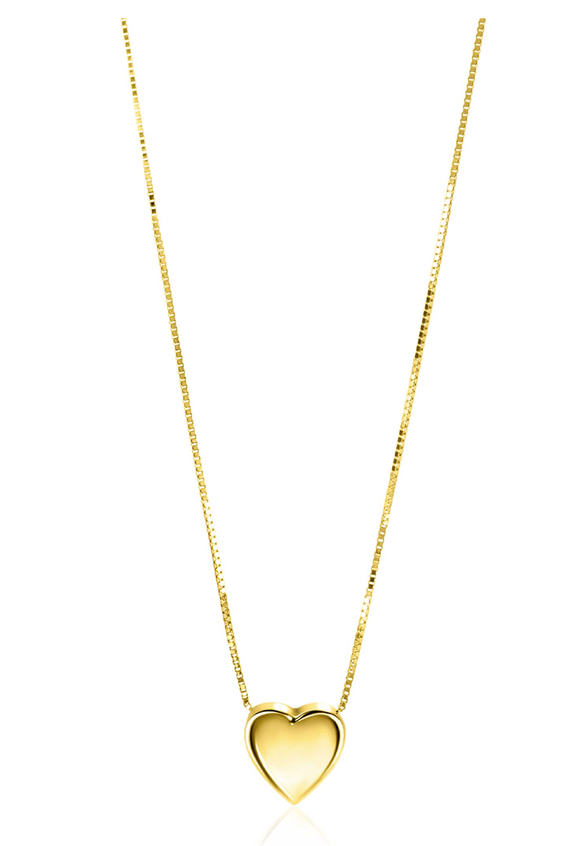 ZINZI Gold 14 krt gouden venetiaanse ketting met sierlijk glad hartje (7mm). De lengte van de ketting is 45cm. Met herkenbaar 'Zinzi' door het kleine gouden Zinzi hartje bij de sluiting. Vervaardigd van geheel 14 karaat goud (585).