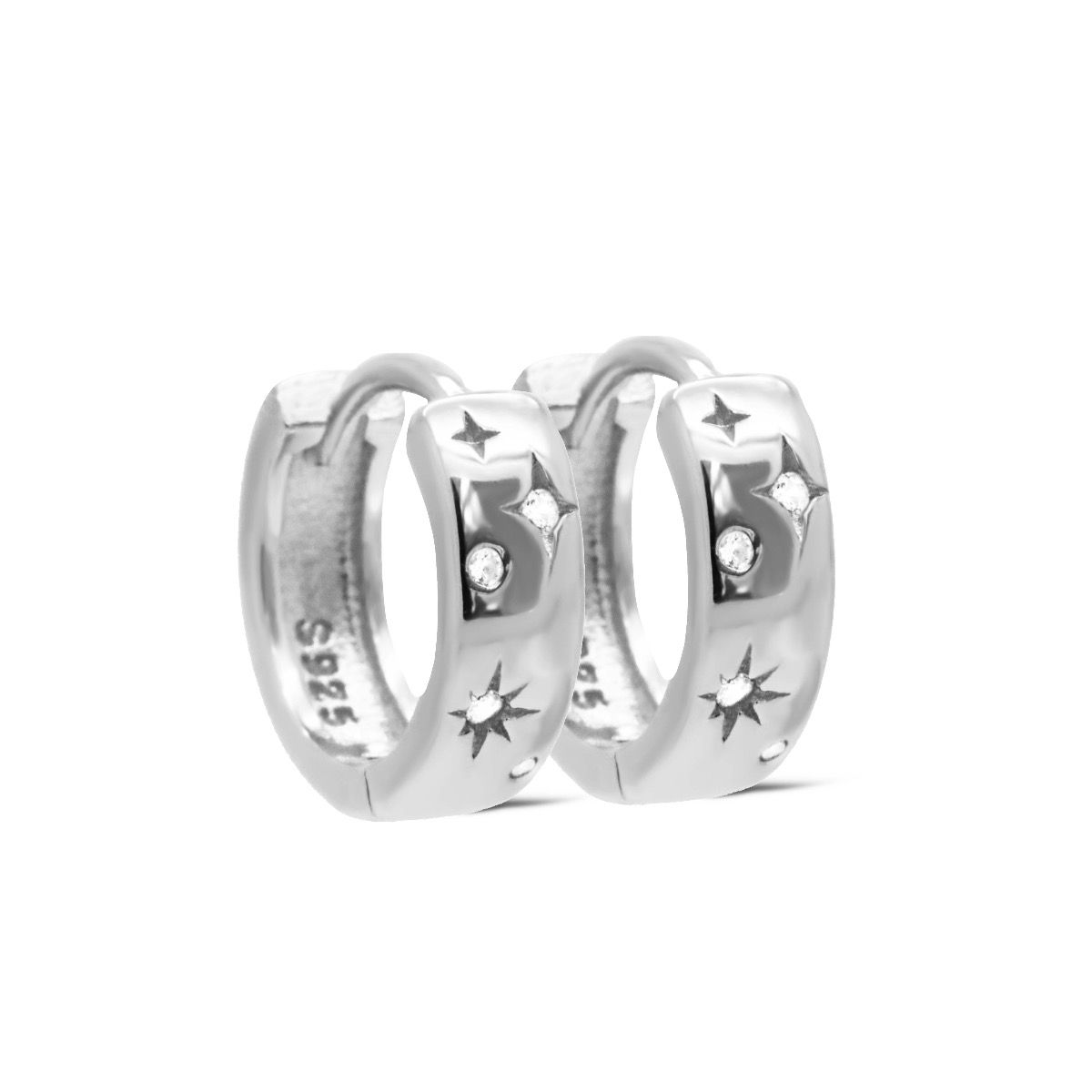 Hinged Hoops ESTELLA 12MM Silver