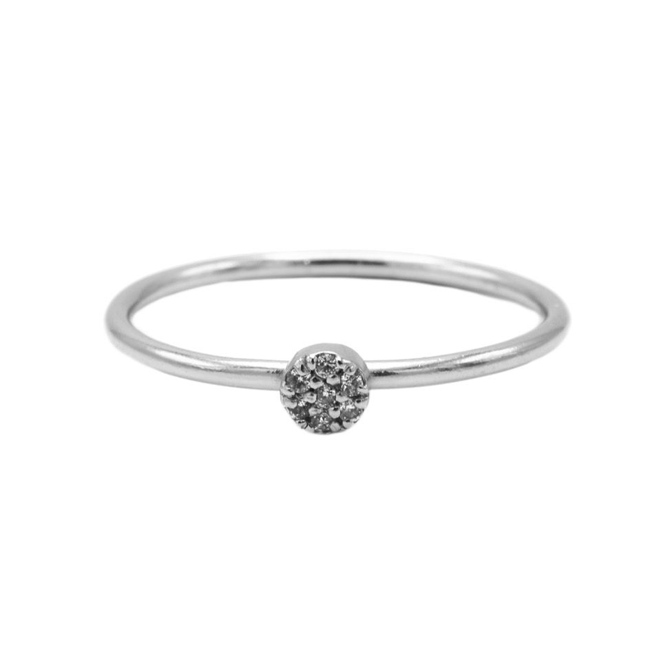 Ring Diamond Disc Silver R013S maat 52