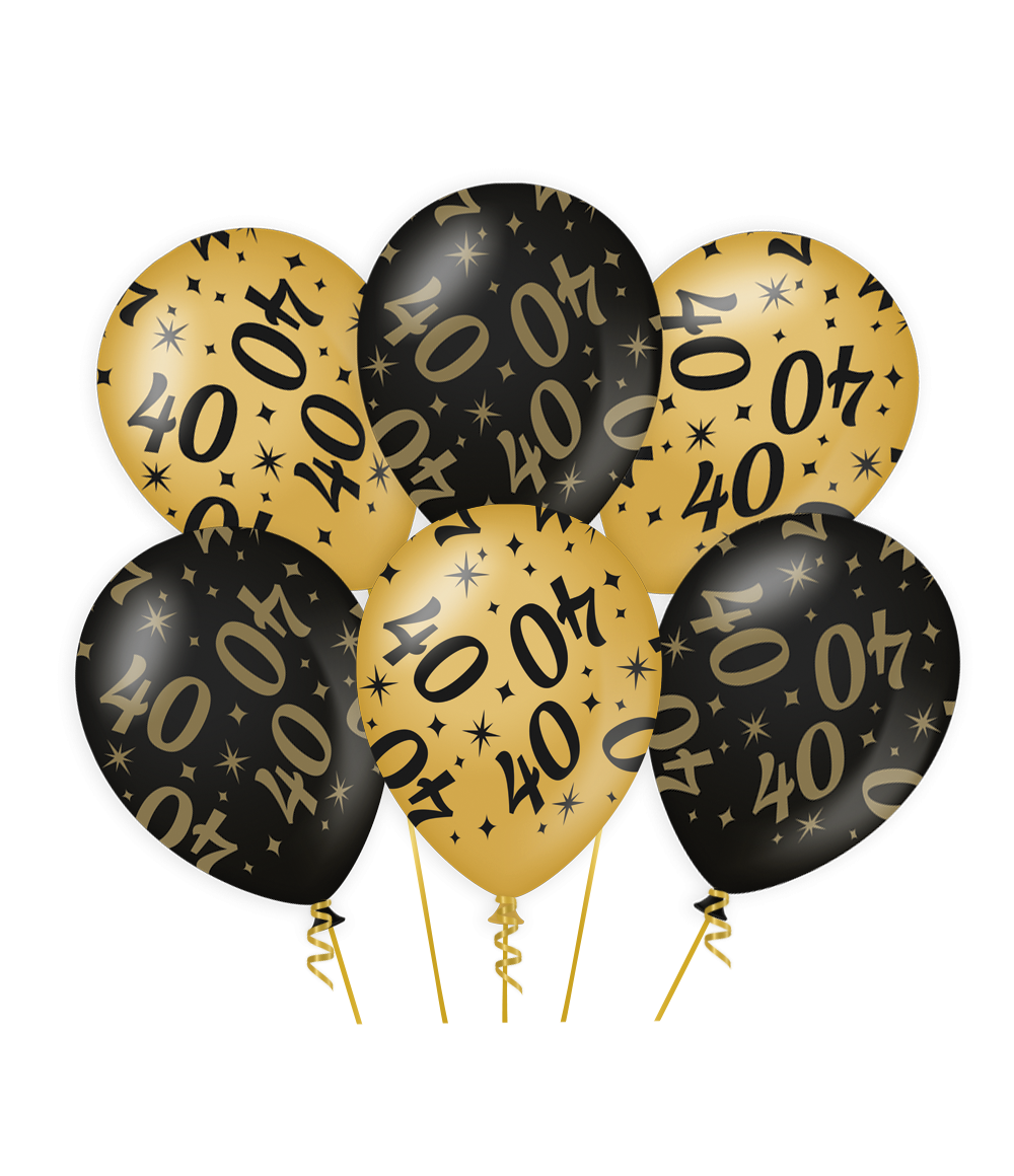 De gold/black Classy party balloons van Paper Dreams zijn een feestelijke toevoeging voor elke winkel. Deze goud/zwarte ballon met 40 is gemaakt van natuurlijk latex en door het unieke kleurgebruik zijn deze luxe ballonnen een echte eyecatcher. De Classy party balloons zijn 30 bij 30 centimeter en ze zijn te bestellen per 6. 
