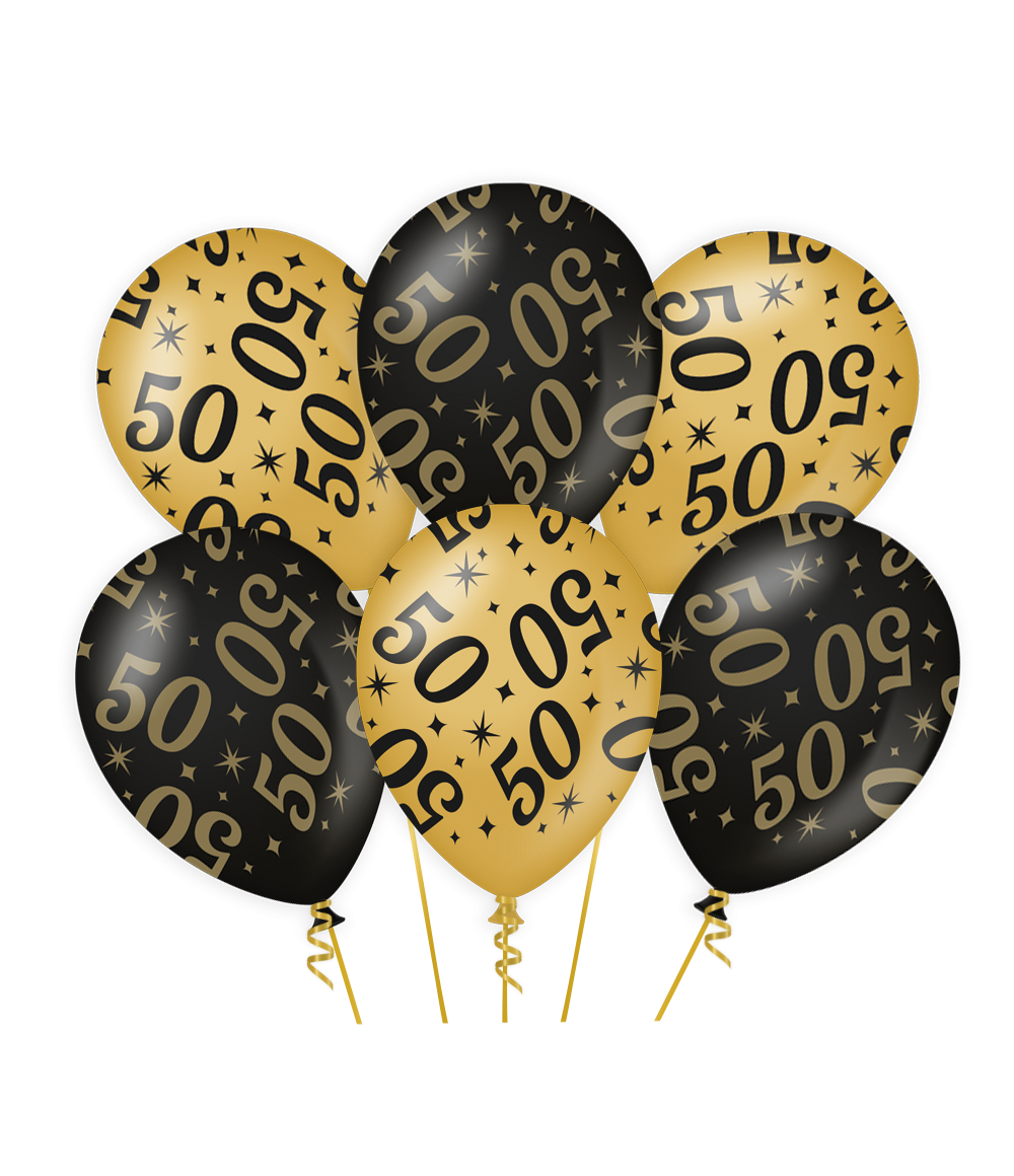 De gold/black Classy party balloons van Paper Dreams zijn een feestelijke toevoeging voor elke winkel. Deze goud/zwarte ballon met 50 is gemaakt van natuurlijk latex en door het unieke kleurgebruik zijn deze luxe ballonnen een echte eyecatcher. De Classy party balloons zijn 30 bij 30 centimeter en ze zijn te bestellen per 6.