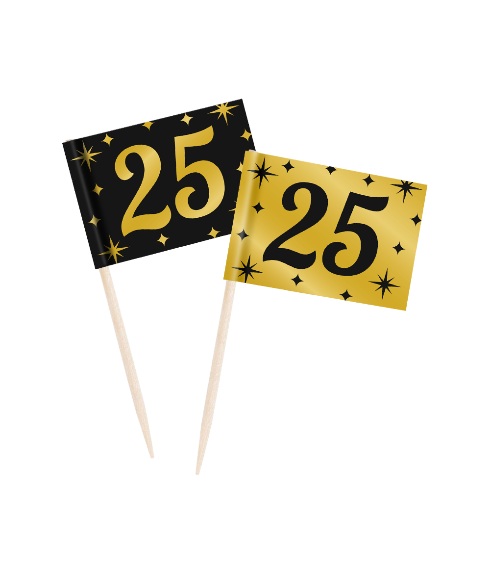 De Classy party cocktail picks zijn de ideale versiering voor in een hapje op bijvoorbeeld een verjaardag en zijn daarom reuze handig.
